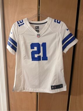 Official Nike Dallas Cowboys women’s Jersey White #21 - Ezekiel Elliott EUC